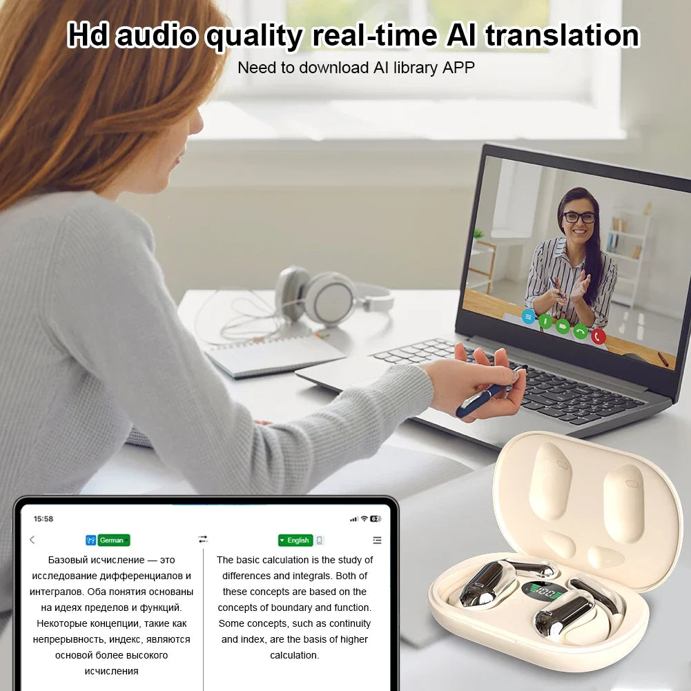 AI 144-Language Translator and Noise Cancelling Earbuds