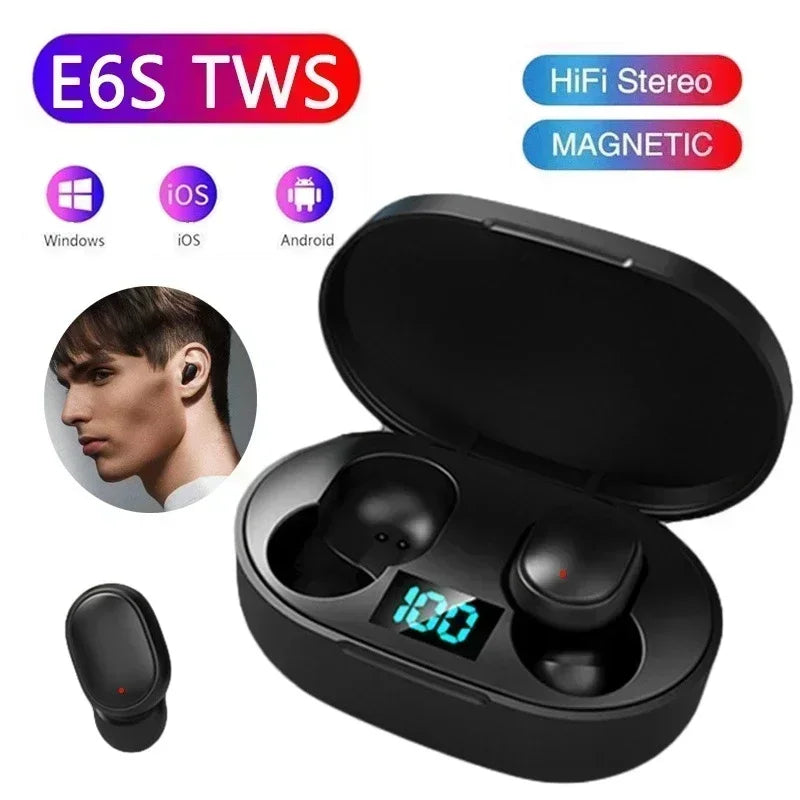 E6S LED Wireless Bluetooth Earbuds